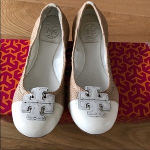 Authentic Tory Burch Carita Ballet-Straw Flats